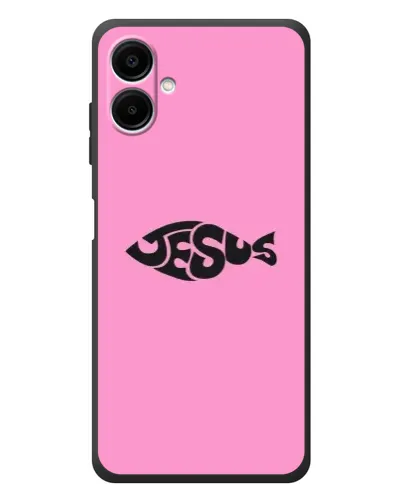 Чехол для Samsung Galaxy A08 с картинкой «Розовый символ  Jesus»