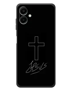 Чехол для Samsung Galaxy A08 с картинкой «Графический крест Jesus» Чехол для Samsung Galaxy A08 с картинкой «Графический крест Jesus»