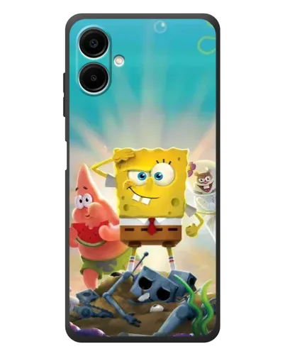 Чехол для Samsung Galaxy A08 с картинкой «Спанч Боб победитель»
