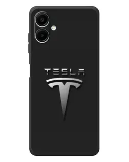 Чехол для Samsung Galaxy A08 с картинкой «Стальной логотип Tesla» Чехол для Samsung Galaxy A08 с картинкой «Стальной логотип Tesla»