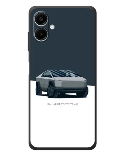 Чехол для Samsung Galaxy A08 с картинкой «Серебристый Cybertruck Tesla»