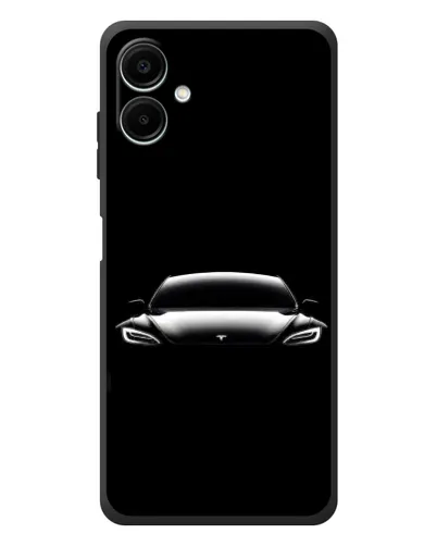 Чехол для Samsung Galaxy A08 с картинкой «Фары Tesla Night»