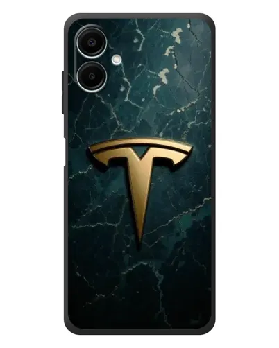 Чехол для Samsung Galaxy A08 с картинкой «Мраморная Tesla Gold»