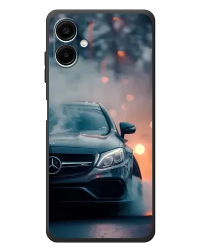 Чехол для Samsung Galaxy A08 с картинкой «Mercedes — ночной город»