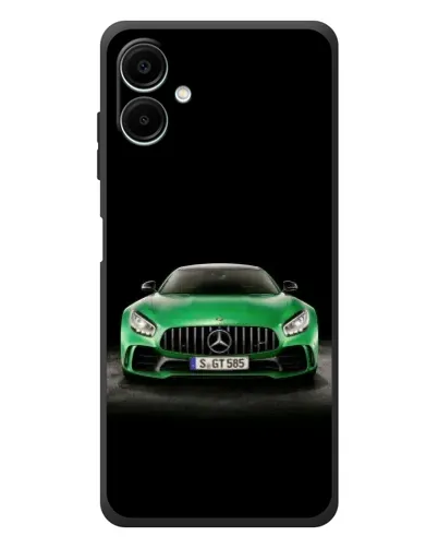 Чехол для Samsung Galaxy A08 с картинкой «Mercedes — неоновый лого»