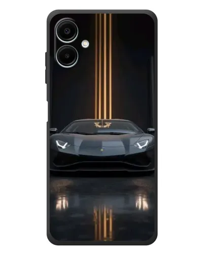 Чехол для Samsung Galaxy A08 с картинкой «Lamborghini золотые линии»