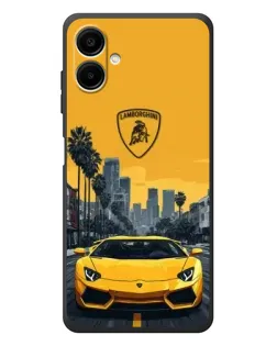Чехол для Samsung Galaxy A08 с картинкой «Желтый Lamborghini город» Чехол для Samsung Galaxy A08 с картинкой «Желтый Lamborghini город»
