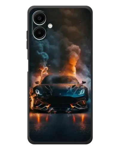 Чехол для Samsung Galaxy A08 с картинкой «Lamborghini дымная эстетика»