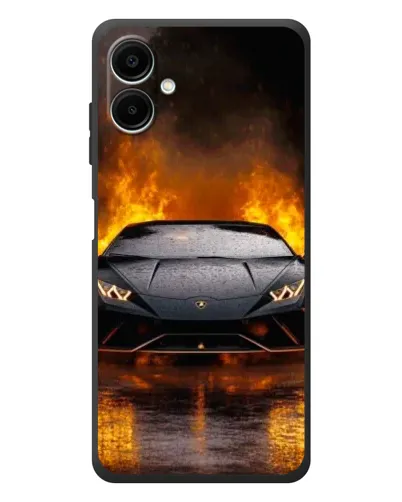 Чехол для Samsung Galaxy A08 с картинкой «Lamborghini в огне»
