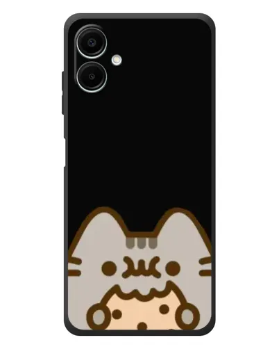 Чехол для Samsung Galaxy A08 с картинкой «Пушин на черном»