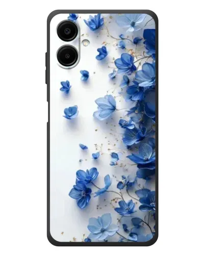 Чехол для Samsung Galaxy A08 с картинкой «Голубой цветочный каскад»