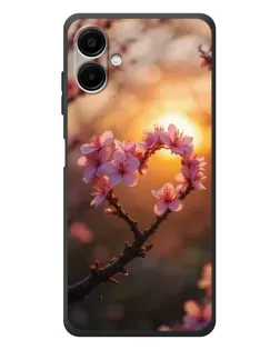 Чехол для Samsung Galaxy A08 с картинкой «Розовый цвет сердце на фоне заката» Чехол для Samsung Galaxy A08 с картинкой «Розовый цвет сердце на фоне заката»