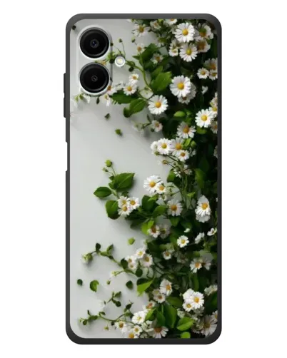 Чехол для Samsung Galaxy A08 с картинкой «Ветка мелких белых цветов»