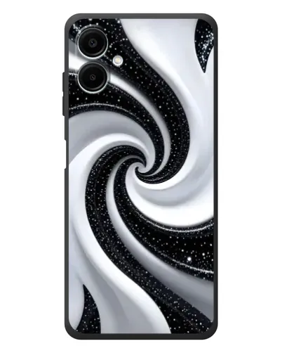 Чехол для Samsung Galaxy A08 с картинкой «Черно-белая спираль»