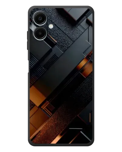 Чехол для Samsung Galaxy A08 с картинкой «Черные геометрические блоки»