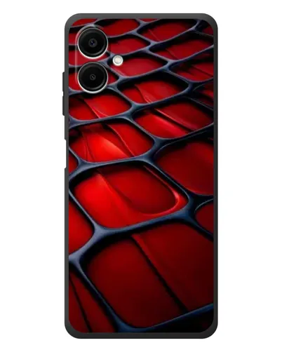 Чехол для Samsung Galaxy A08 с картинкой «Красная глянцевая сетка»