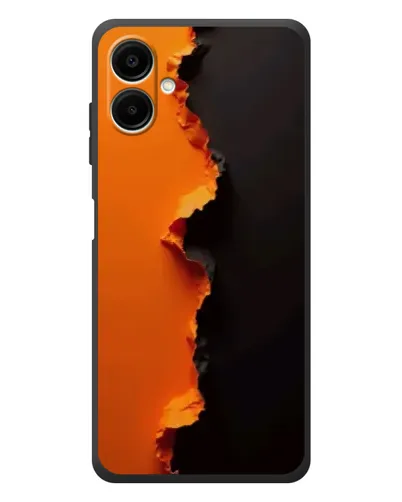 Чехол для Samsung Galaxy A08 с картинкой «Оранжевый разлом»