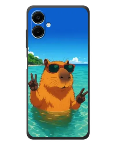 Чехол для Samsung Galaxy A08 с картинкой «Морская капибара»