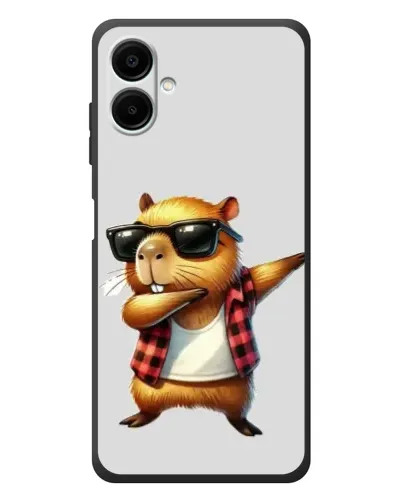 Чехол для Samsung Galaxy A08 с картинкой «Капибара рэпер даб»