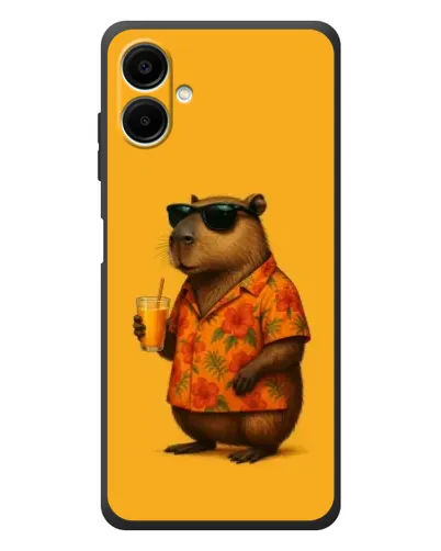 Чехол для Samsung Galaxy A08 с картинкой «Капибара на отдыхе»