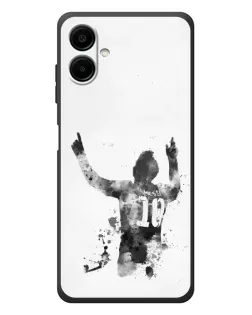 Чехол для Samsung Galaxy A08 с картинкой «Черно-белый силуэт Месси» Чехол для Samsung Galaxy A08 с картинкой «Черно-белый силуэт Месси»