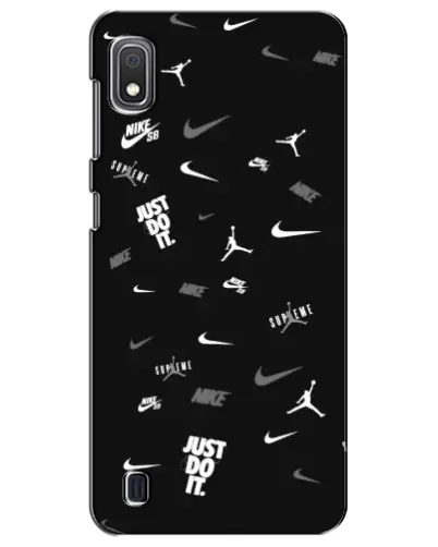 Чехол для Samsung Galaxy A10 2019 (A105F) с картинкой «Nike Black Pattern» Чехол для Samsung Galaxy A10 2019 (A105F) с картинкой «Nike Black Pattern»