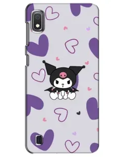 Чехол для Samsung Galaxy A10 2019 (A105F) с картинкой «Kuromi и лавандовые сердца»