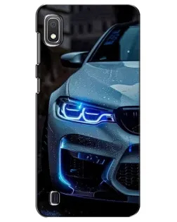 Чехол для Samsung Galaxy A10 2019 (A105F) с картинкой «Взгляд BMW с синими фарами»