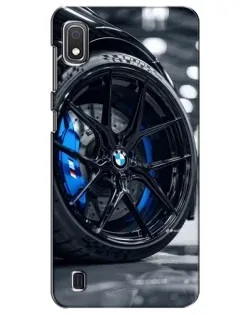 Чехол для Samsung Galaxy A10 2019 (A105F) с картинкой «Колесо BMW вблизи»