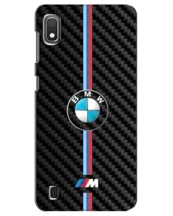 Чехол для Samsung Galaxy A10 2019 (A105F) с картинкой «Эмблема BMW и карбон»