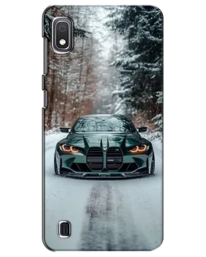 Чехол для Samsung Galaxy A10 2019 (A105F) с картинкой «BMW в зимнем лесу»