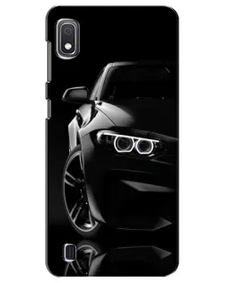 Чехол для Samsung Galaxy A10 2019 (A105F) с картинкой «Черная BMW — профиль»