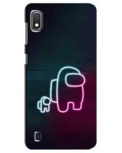 Чехол для Samsung Galaxy A10 2019 (A105F) с картинкой «Among Us неон-арт»