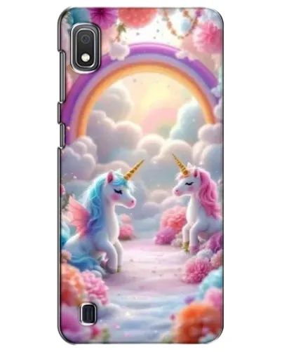 Чехол для Samsung Galaxy A10 2019 (A105F) с картинкой «Радуга и единороги»