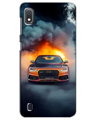 Чехол для Samsung Galaxy A10 2019 (A105F) с картинкой «Audi в огненном дыму» Чехол для Samsung Galaxy A10 2019 (A105F) с картинкой «Audi в огненном дыму»