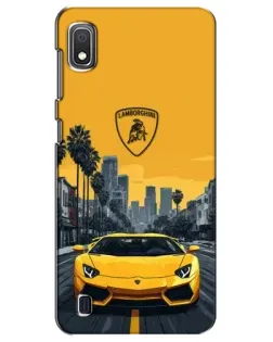 Чехол для Samsung Galaxy A10 2019 (A105F) с картинкой «Желтый Lamborghini город»
