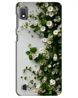 Чехол для Samsung Galaxy A10 2019 (A105F) с картинкой «Ветка мелких белых цветов»