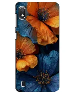 Чехол для Samsung Galaxy A10 2019 (A105F) с картинкой «Яркая сине-оранжевая флора»