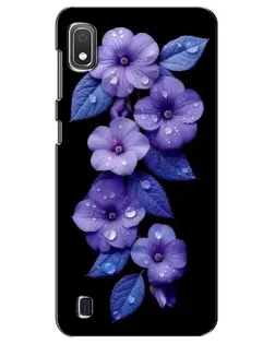 Чехол для Samsung Galaxy A10 2019 (A105F) с картинкой «Фиолетовые цветы с росою»