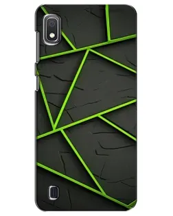 Чехол для Samsung Galaxy A10 2019 (A105F) с картинкой «Зеленые геометрические линии»
