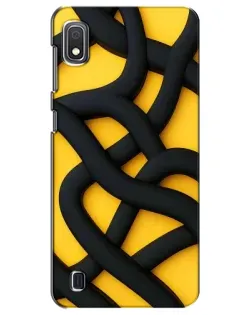Чехол для Samsung Galaxy A10 2019 (A105F) с картинкой «Черное желтое переплетение»