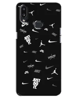 Чехол для Samsung Galaxy A10s (A107) с картинкой «Nike Black Pattern»
