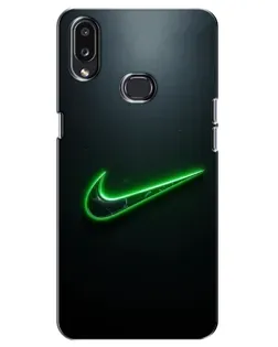 Чехол для Samsung Galaxy A10s (A107) с картинкой «Неоновый контур Nike»