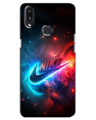 Чехол для Samsung Galaxy A10s (A107) с картинкой «Огненный логотип Nike»