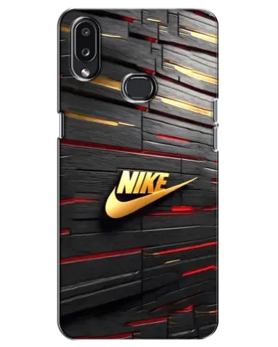 Чехол для Samsung Galaxy A10s (A107) с картинкой «Золотой Nike на металле»