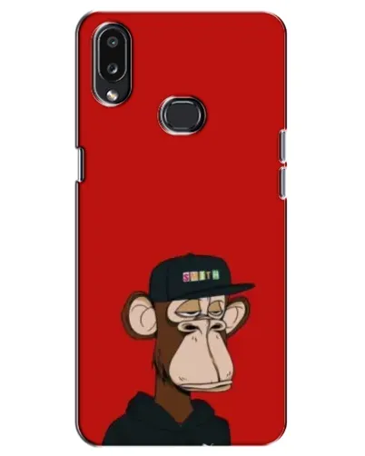 Чехол для Samsung Galaxy A10s (A107) с картинкой «Bored Ape — красный фон»