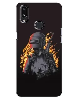 Чехол для Samsung Galaxy A10s (A107) с картинкой «PUBG — огненный силуэт»