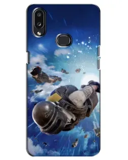 Чехол для Samsung Galaxy A10s (A107) с картинкой «Десант PUBG — прыжок»