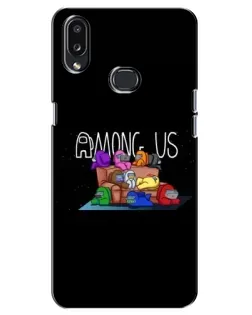 Чехол для Samsung Galaxy A10s (A107) с картинкой «Логотип Among Us»