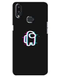 Чехол для Samsung Galaxy A10s (A107) с картинкой «Among Us неон»